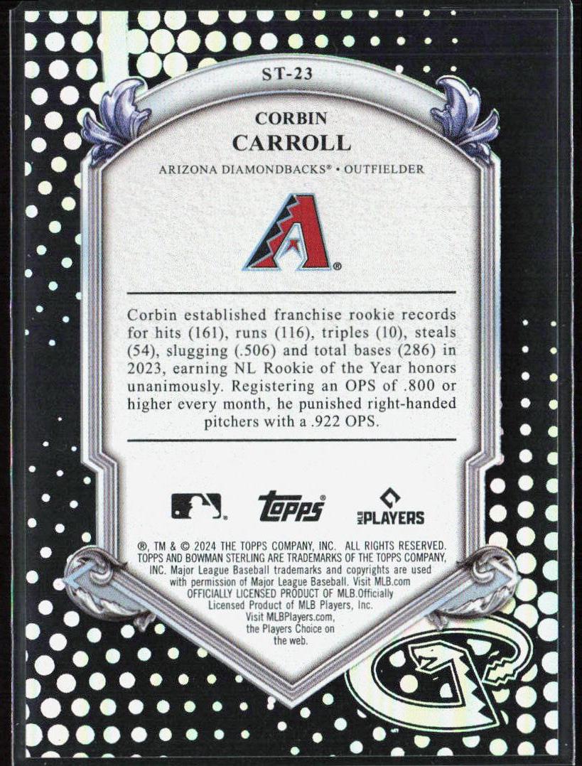 Corbin Carroll 2024 Bowman Sterling #ST-23 Sterling-Tek /99