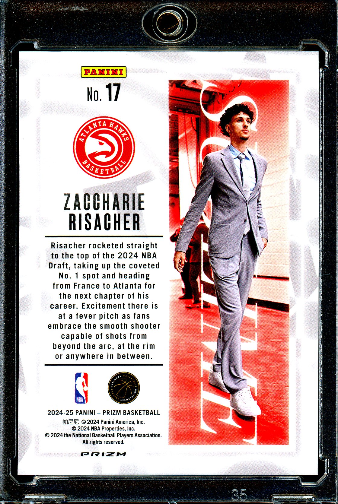 Zaccharie Risacher 2024-25 Panini Prizm SUBLIME SSP CASE HIT HAWKS #17