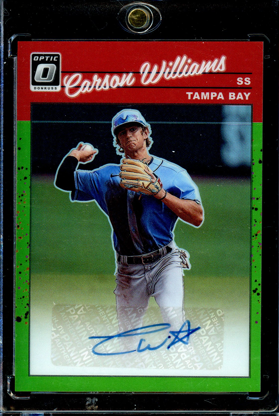 Carson Williams 2023 Donruss #1990-CW Optic Retro 1990 Auto Lime Green /50
