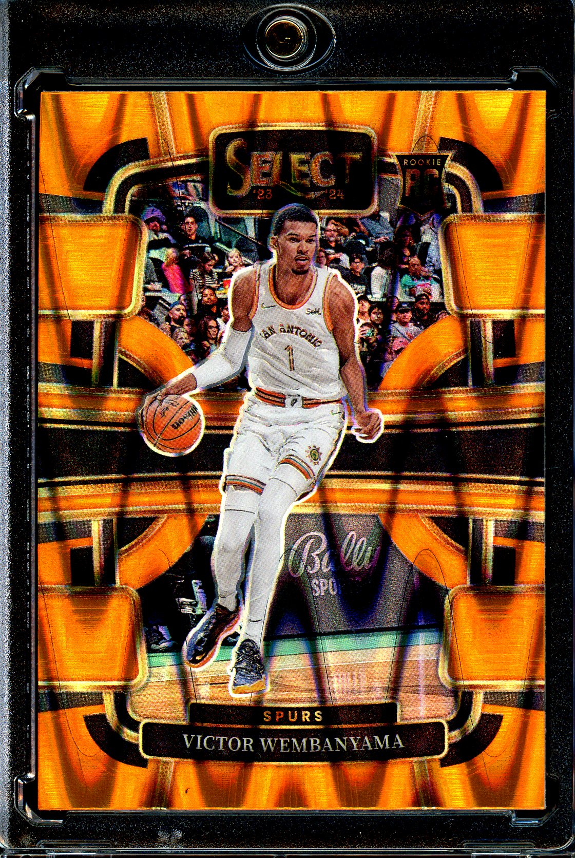 Victor Wembanyama 2023-24 Panini Select #87 Orange Tectonic Prizms