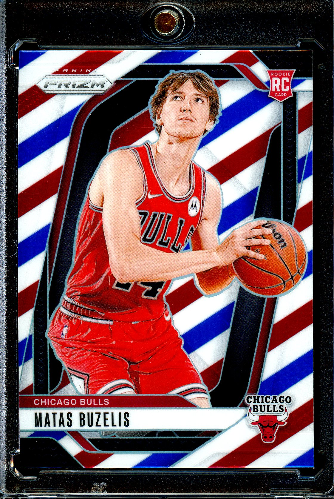 Matas Buzelis 2024-25 Panini Prizm #252 Prizms Red White and Blue