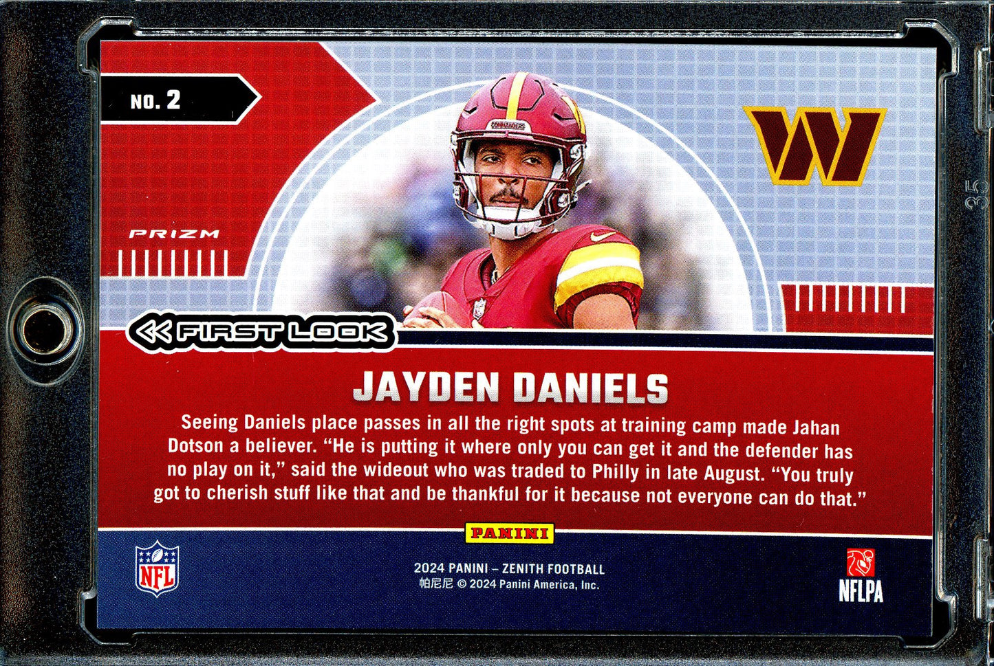 Jayden Daniels 2024 Panini Zenith Football #2 First Look Ultra Rare SSP