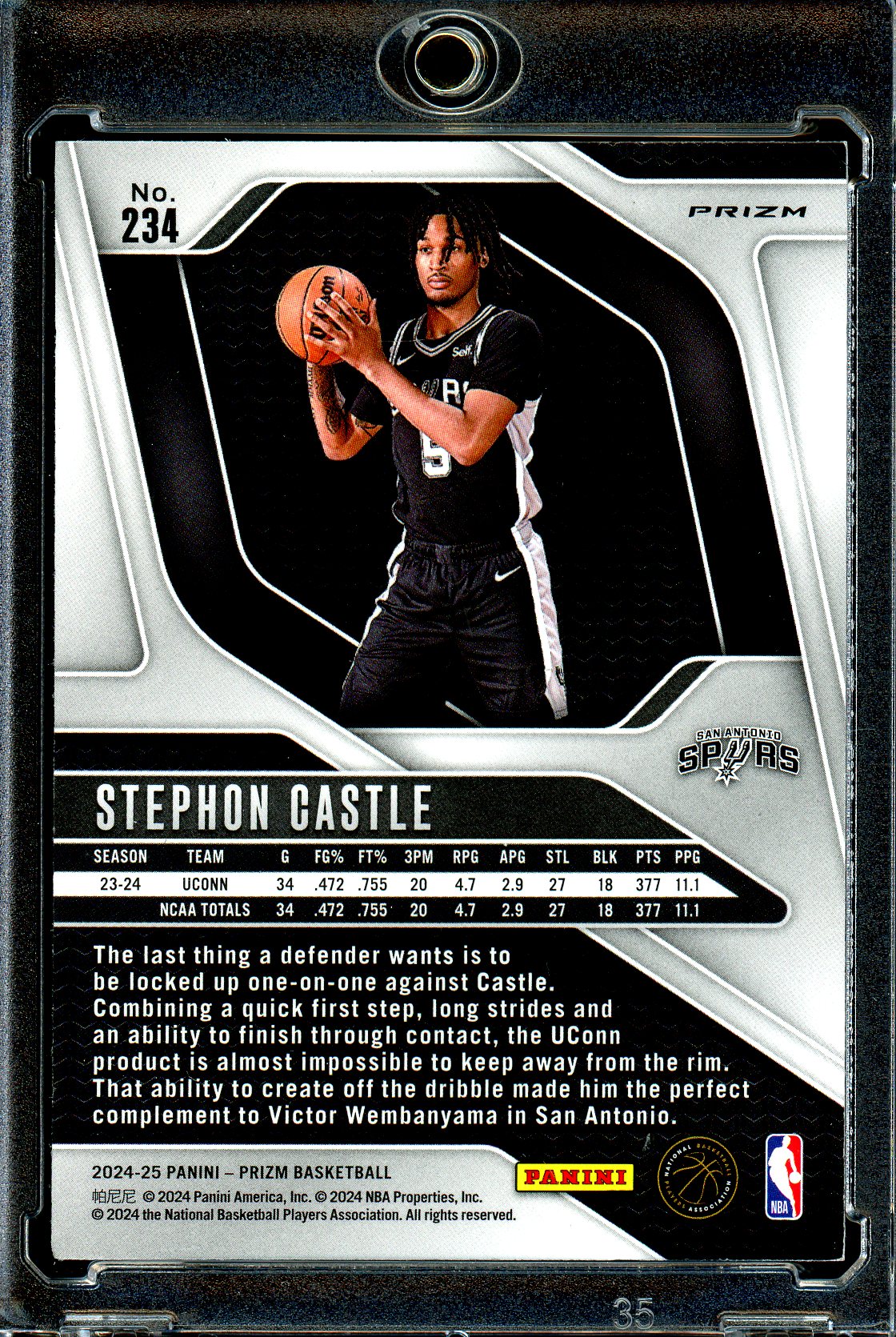 Stephon Castle 2024-25 Panini Prizm #234 Prizms Red White and Blue