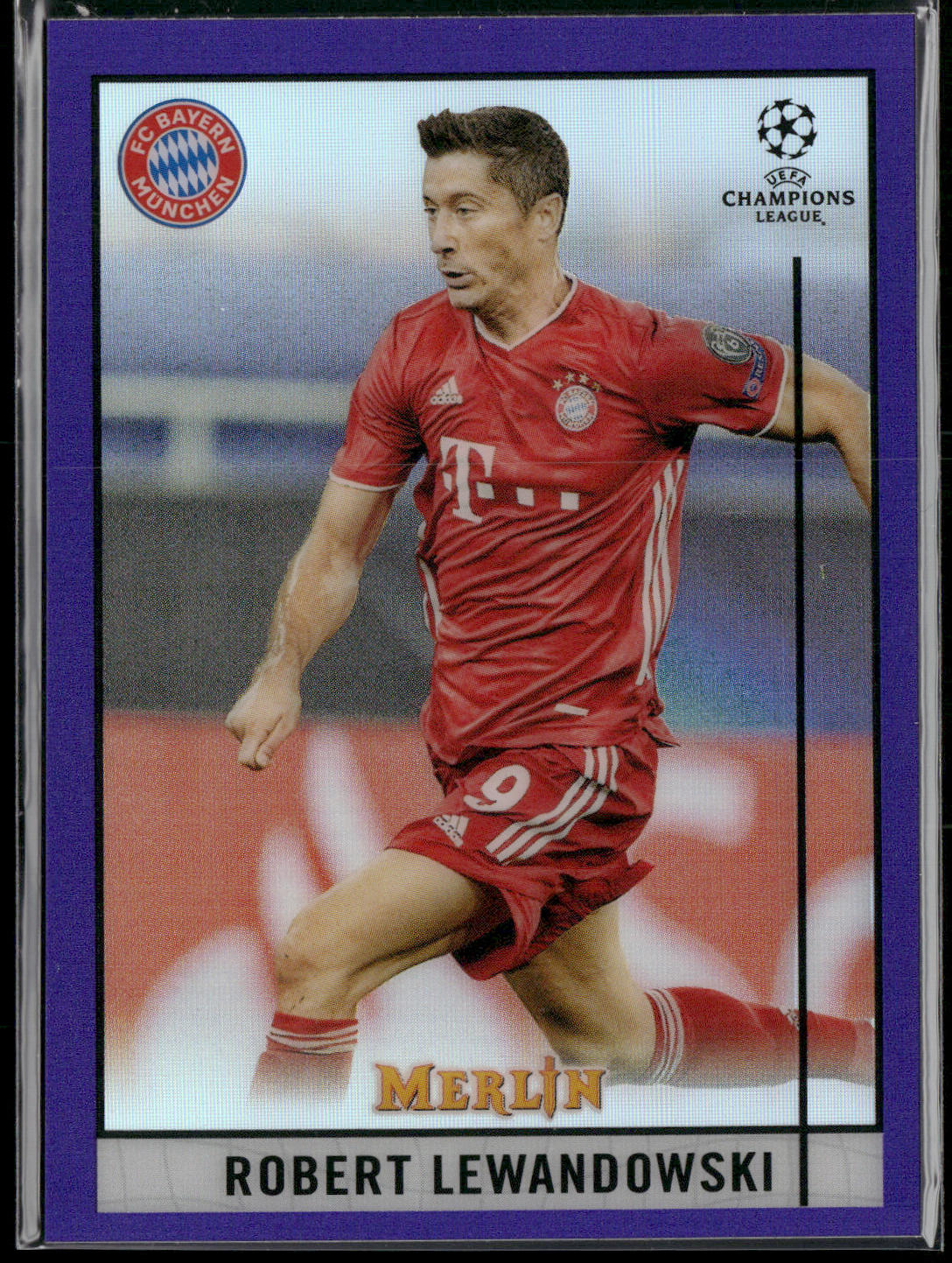 Robert Lewandowski 2020-21 Merlin Chrome UEFA Champions League #75 Purple #/299