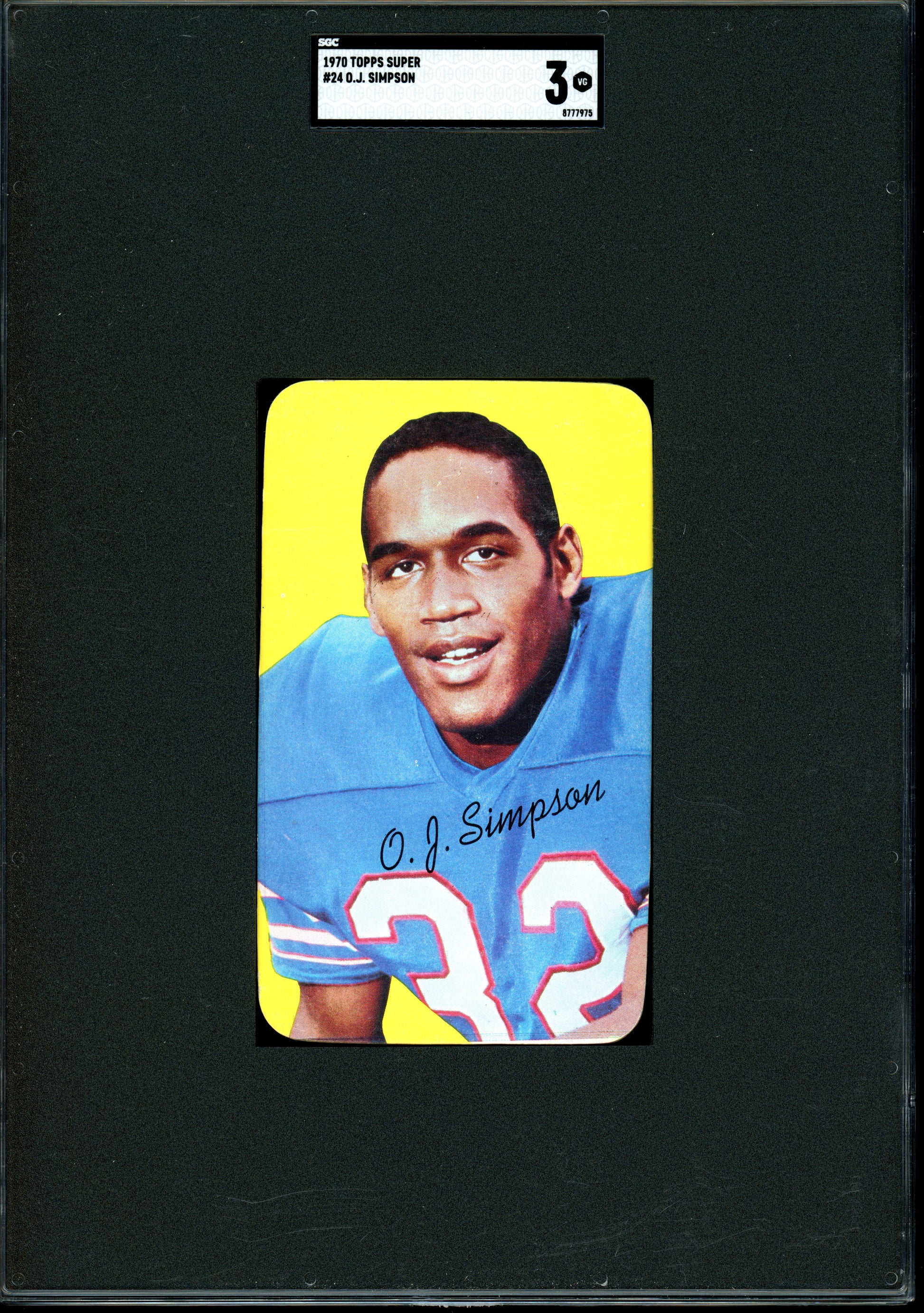 O.J. Simpson 1970 Topps Super #24 SGC 3