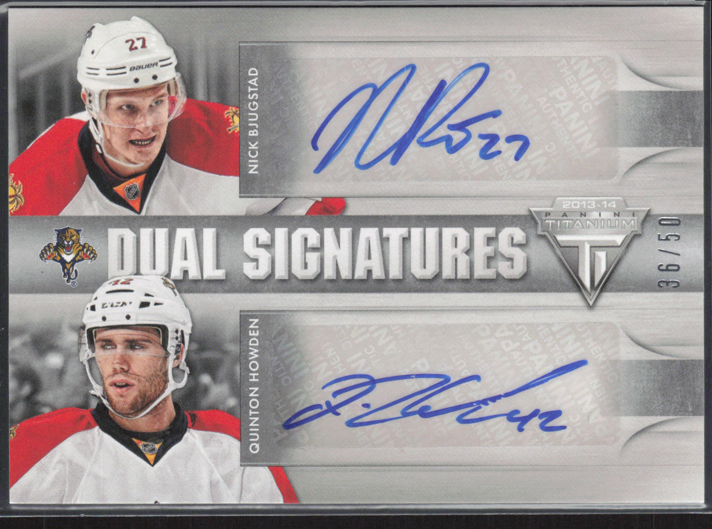 Bjugstad/Howden 13-14 Panini Titanium #RD-PAN Rookie Dual Signatures /50