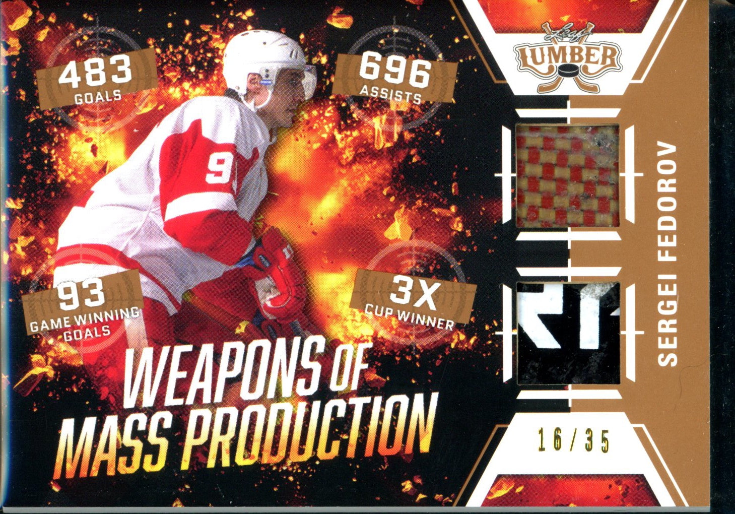 2021-22 Leaf Lumber Weapons of Mass Production Bronze /35 Sergei Fedorov HOF