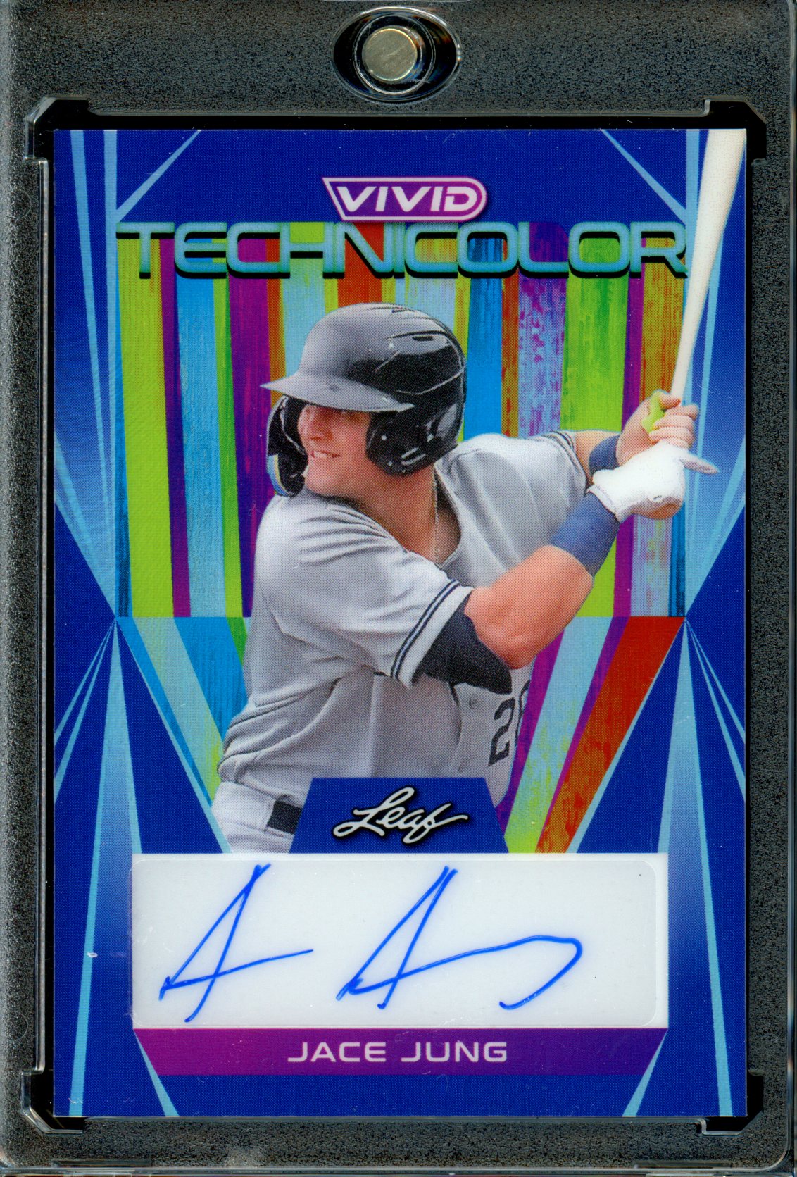 Jace Jung 2022 Leaf Vivid #T-JJ1 Technicolor Navy Blue Autographs