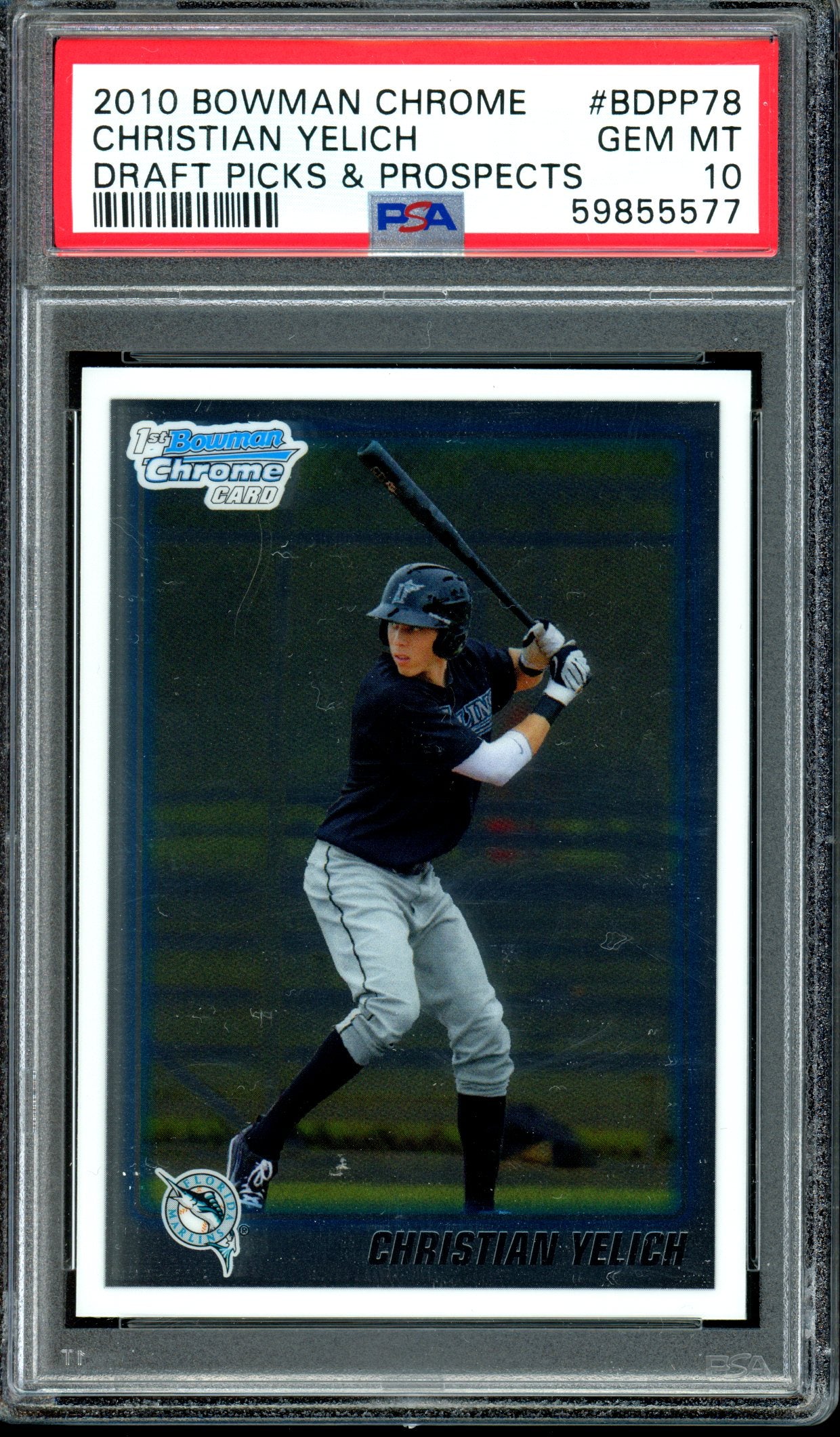 Christian Yelich 2010 Bowman Draft Picks & Prospects #BDPP78 PSA 10