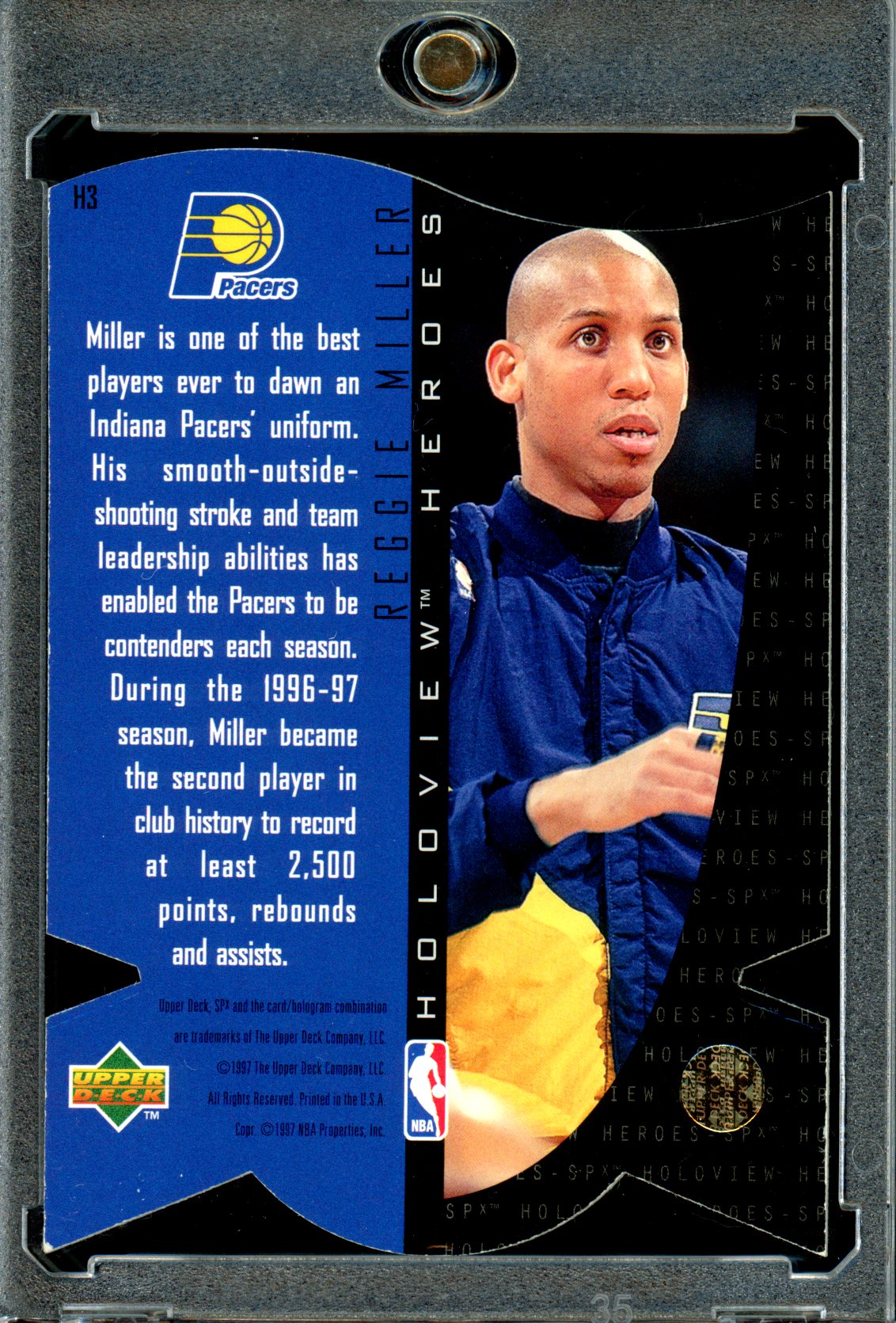 Reggie Miller 1997 SPx #H3 Holoview Heroes