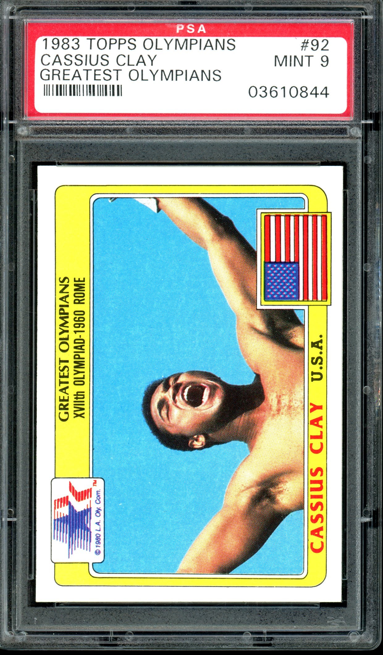 Cassius Clay 1983 Topps Greatest Olympians #92 Greatest Olympians PSA 9