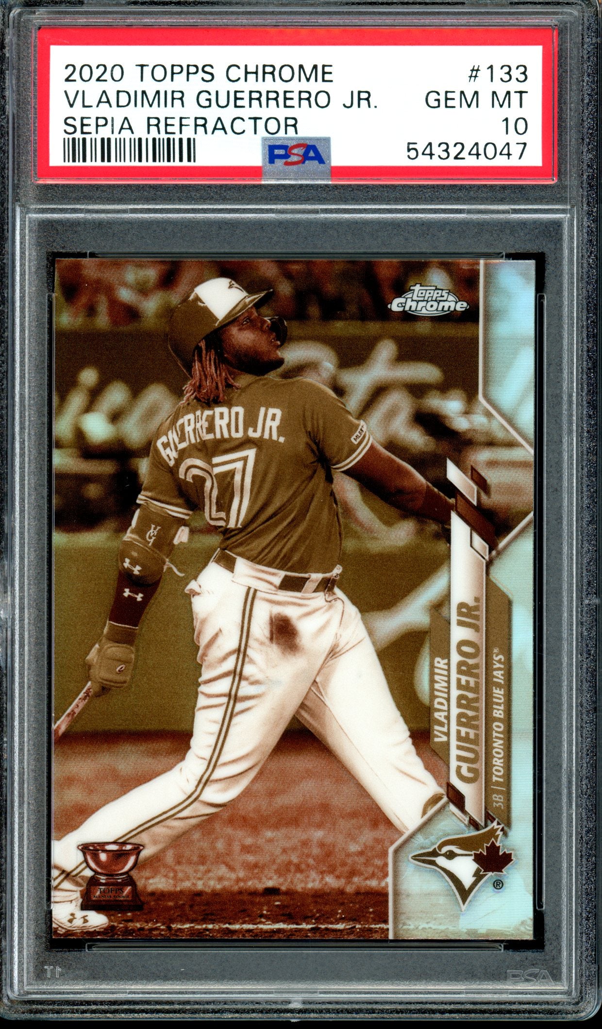 Vladimir Guerrero Jr. 2020 Topps Chrome #133 Sepia Refractor PSA 10