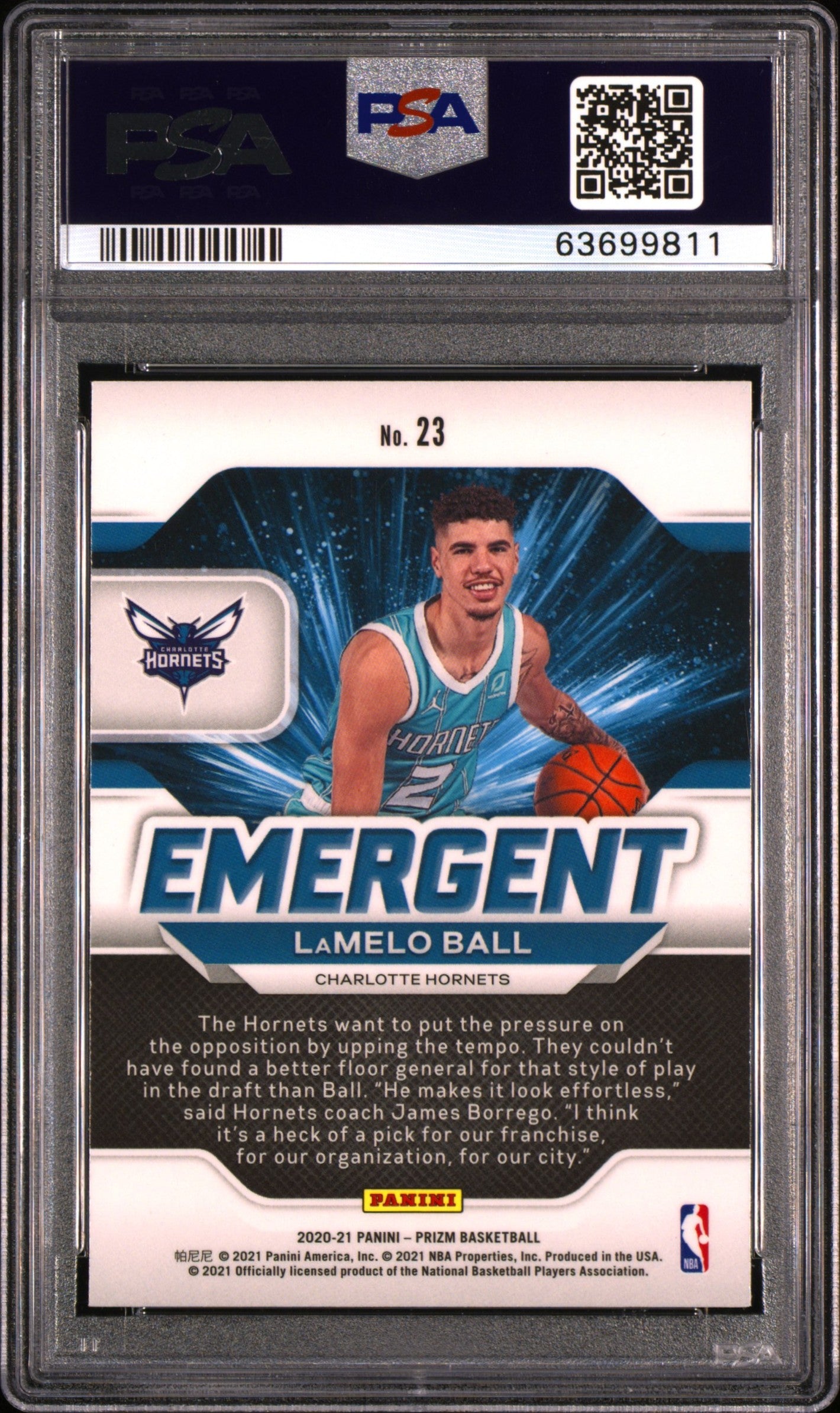 Lamelo Ball 2020 Panini Prizm Emergent #23 Emergent PSA 9