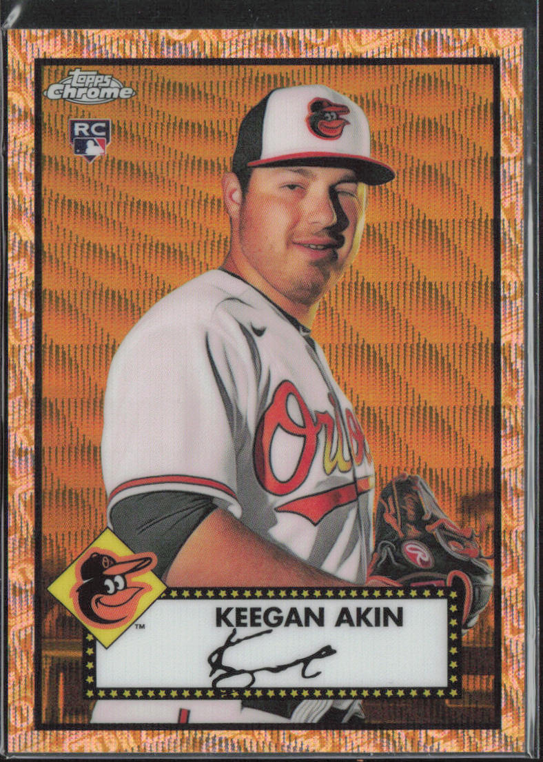 Keegan Akin 2021 Topps Chrome Rose Gold 70th Anniversary Wave Refractor #27  /50