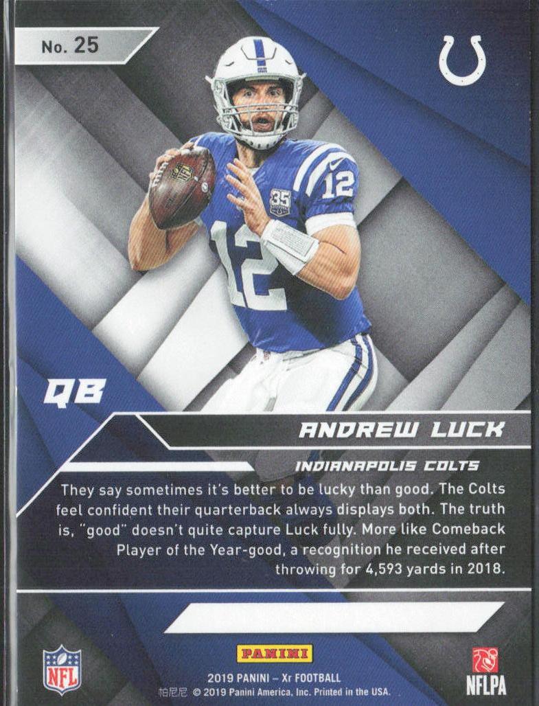 Andrew Luck 2019 Panini XR - Blue #25 #/199