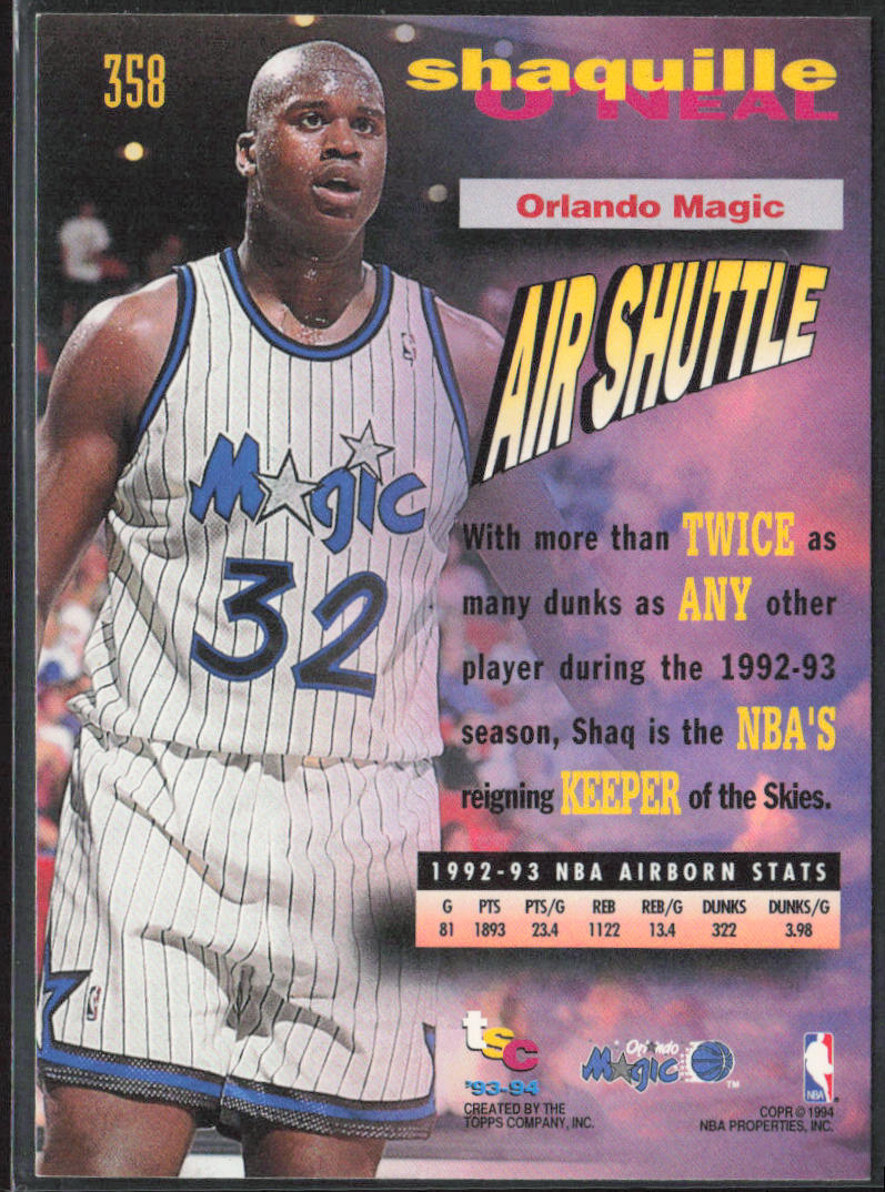 Shaquille O'Neal 1993-94 Stadium Club #358