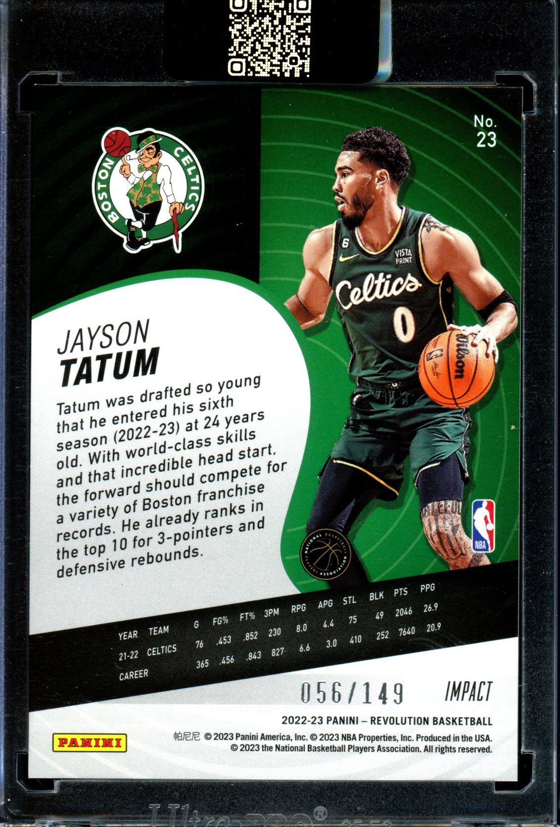 Jayson Tatum 2022-23 Panini Revolution #23 Impact #/149