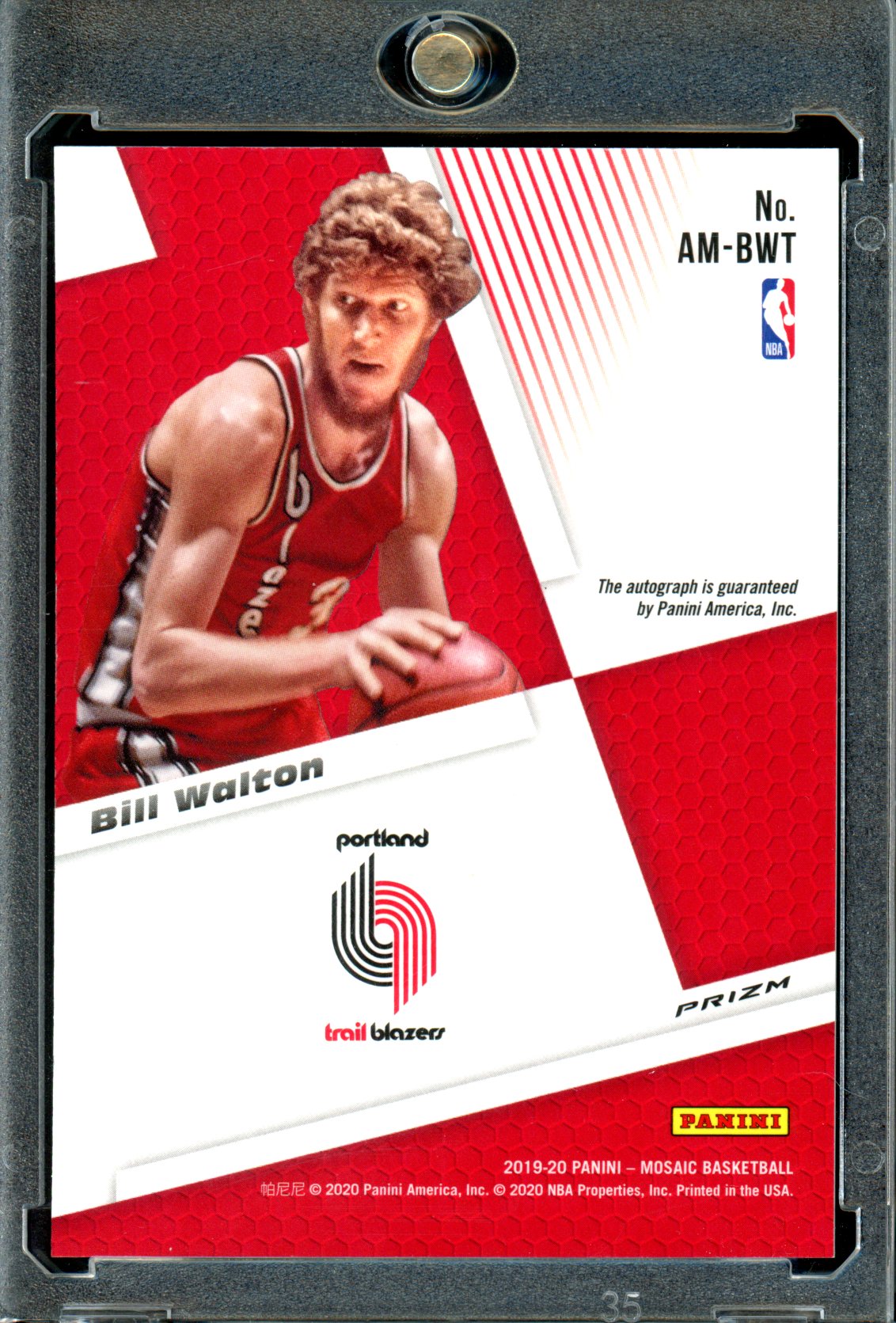 Bill Walton 2019-20 Panini Mosaic #AM-BWT Autographs Mosaic