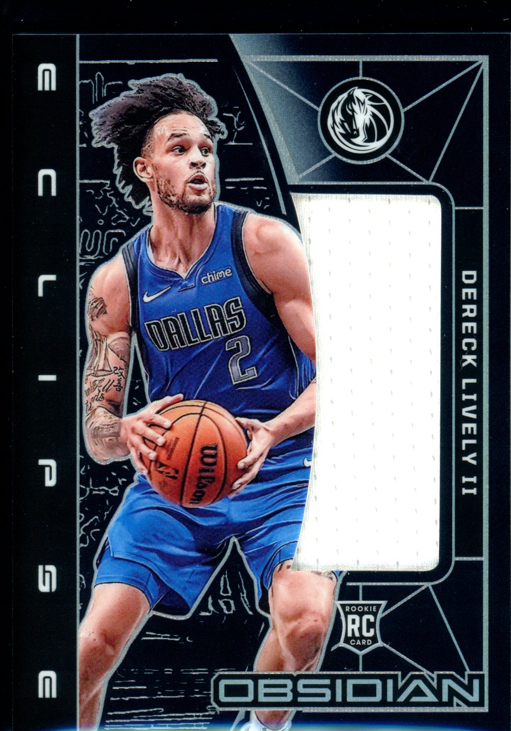 Dereck Lively II 2023-24 Panini Obsidian #EM-DLI Eclipse Materials #/249