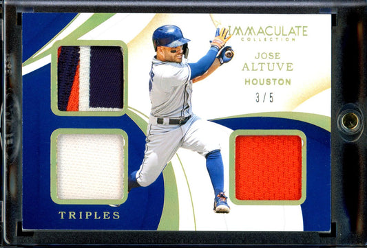 Jose Altuve 2020 Panini Immaculate Collection #IT-JA Immaculate Triples Gold #/5