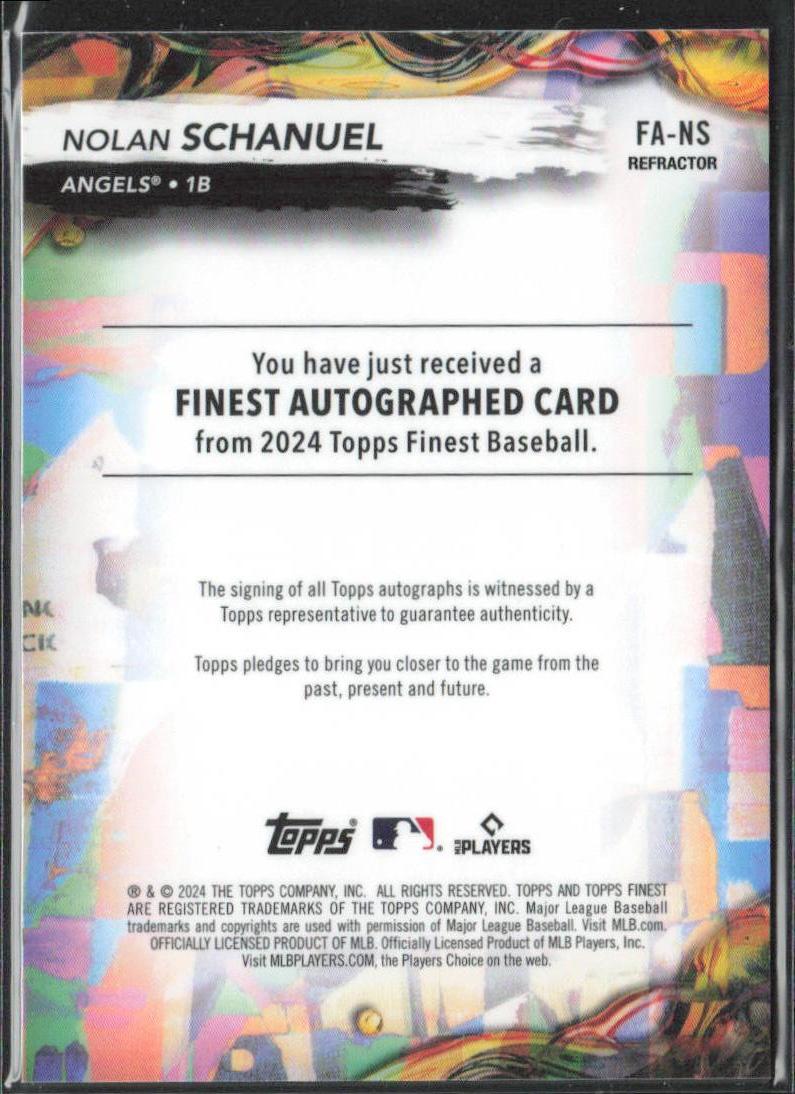 Nolan Schanuel  2024 Topps Finest Baseball Rookie Auto #FA-NS