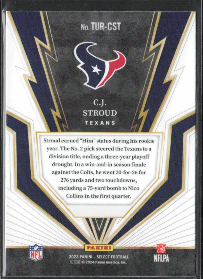 CJ Stroud  2023 Panini Select Turbo Charged #TUR-CST