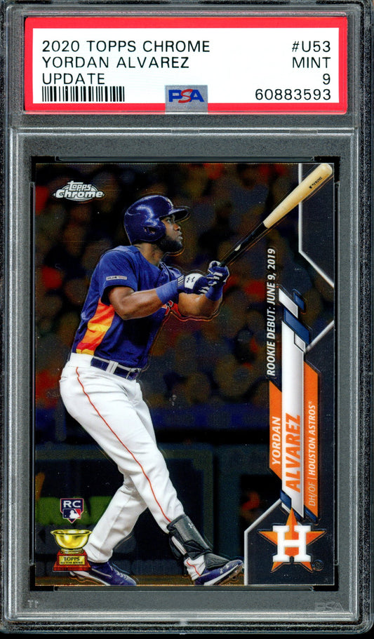 Yordan Alvarez 2020 Topps Chrome Update #U53 Update PSA 9