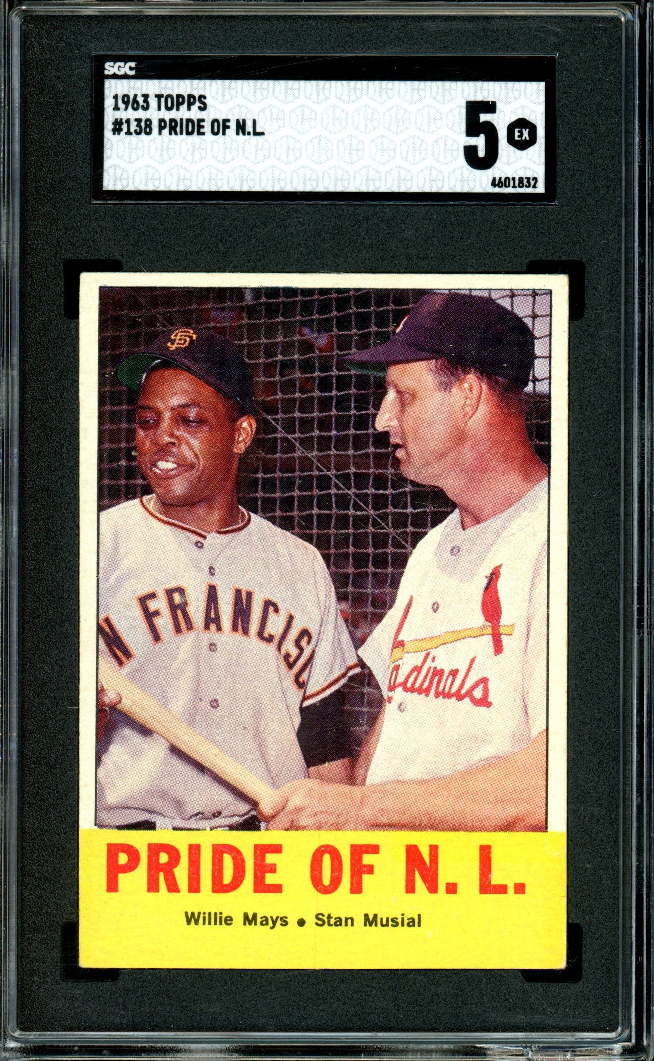 Pride of the N.L. (Willie Mays / Stan Musial) 1963 Topps #138 SGC 5