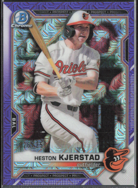 Heston Kjerstad 2021 Bowman #BCP-138 Chrome Mega Mojo Refractor Purple #/250