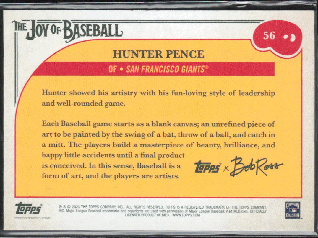 Hunter Pence 2023 Topps x Bob Ross: The Joy of Baseball #56 Splatter Canvas #/99