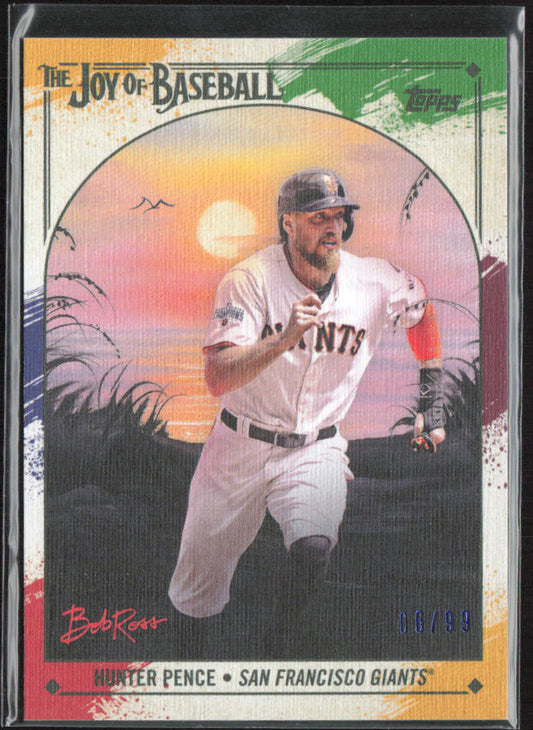 Hunter Pence 2023 Topps x Bob Ross: The Joy of Baseball #56 Splatter Canvas #/99