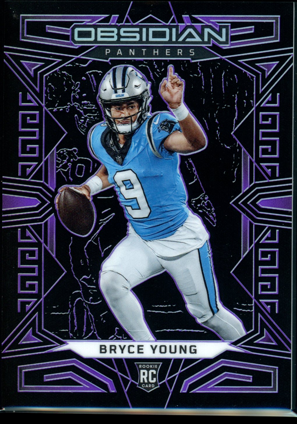 Bryce Young 2023 Panini Obsidian #111 Electric Etch Purple #/75