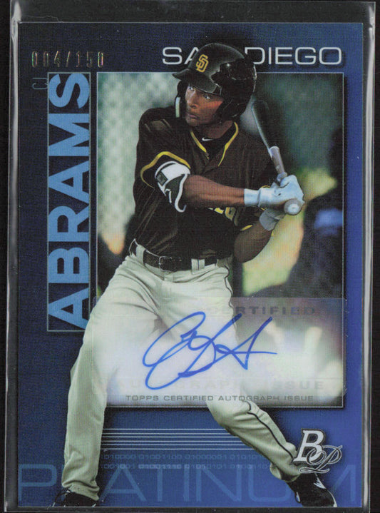 CJ Abrams 2020 Bowman Platinum #TOP-10 Top Prospect Autographs Blue #/150