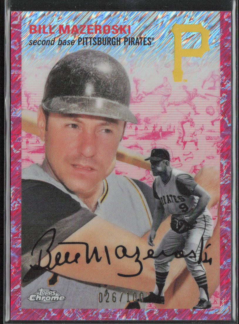 Bill Mazeroski 2023 Topps Chrome Platinum #455 Fuchsia Lava Refractors /100