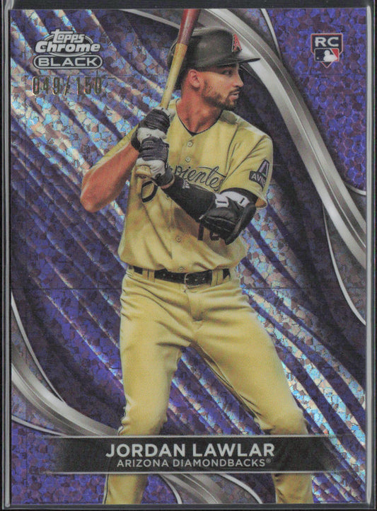 Jordan Lawlar 2024 Topps Chrome Black #3 Purple Mini-Diamond Refractors #/150