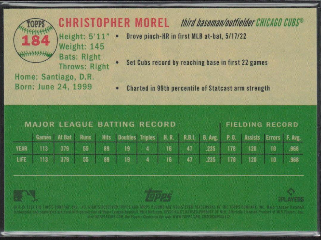 Christopher Morel 2023 Topps Chrome Platinum #CPA-CMO Auto Refractor /199