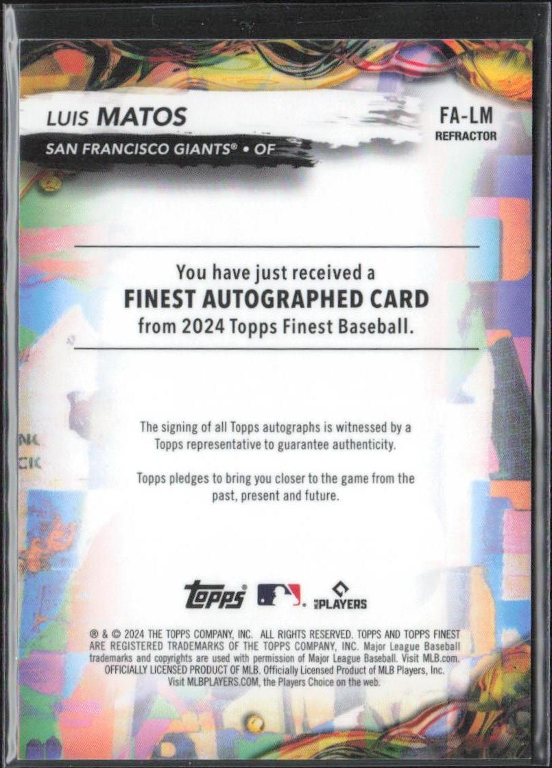 Luis Matos 2024 Topps Finest RC Rookie Finest Auto #FA-LM