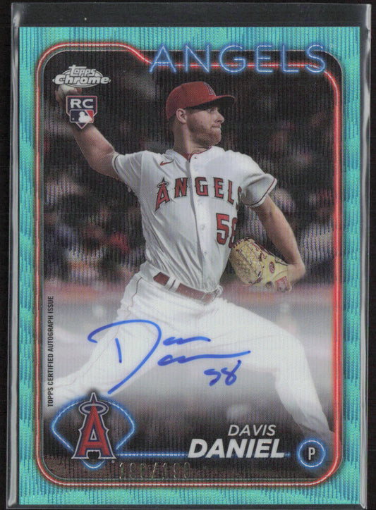 Davis Daniel 2024 Topps Chrome #RA-DD Auto Aqua Wave Refractor  /199