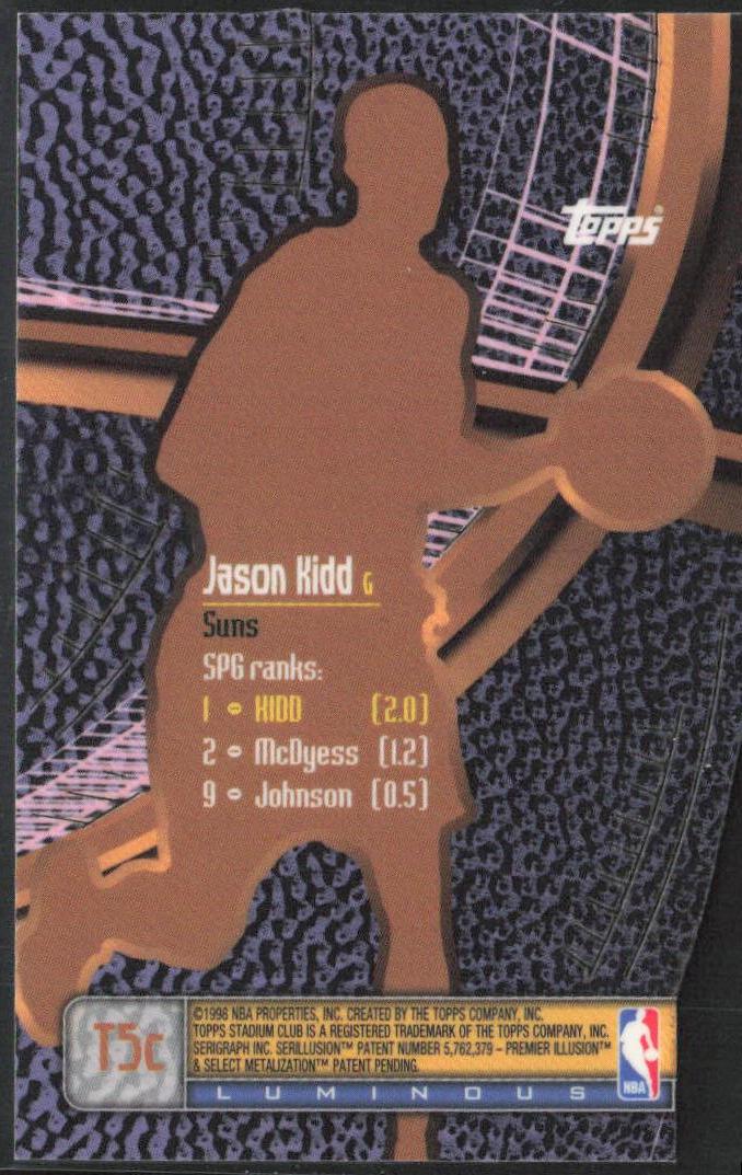 Jason Kidd 1998-99 Stadium Club #T5c Triumvirate Luminous