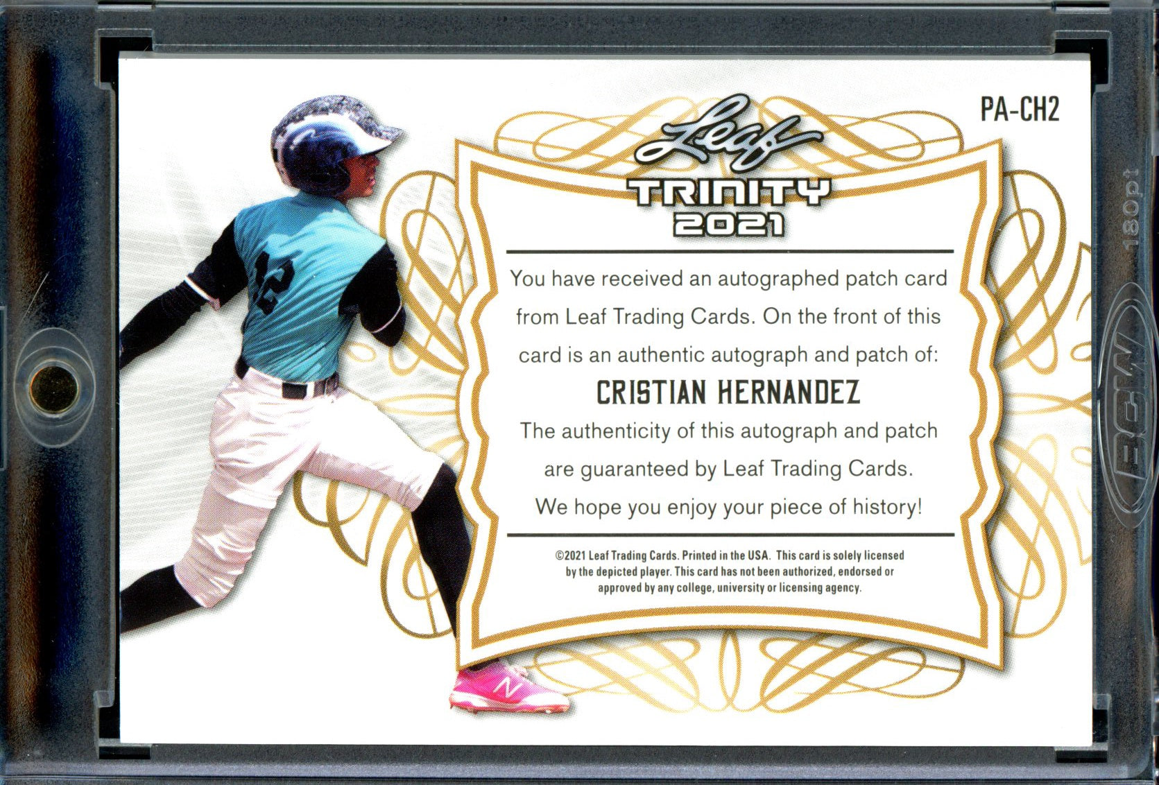 Cristian Hernandez 2021 Leaf Trinity #PA-CH2 Patch Autographs Purple