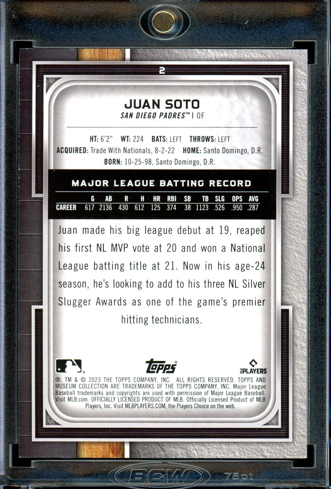 Juan Soto 2023 Topps Museum Collection #2 Gold #/299