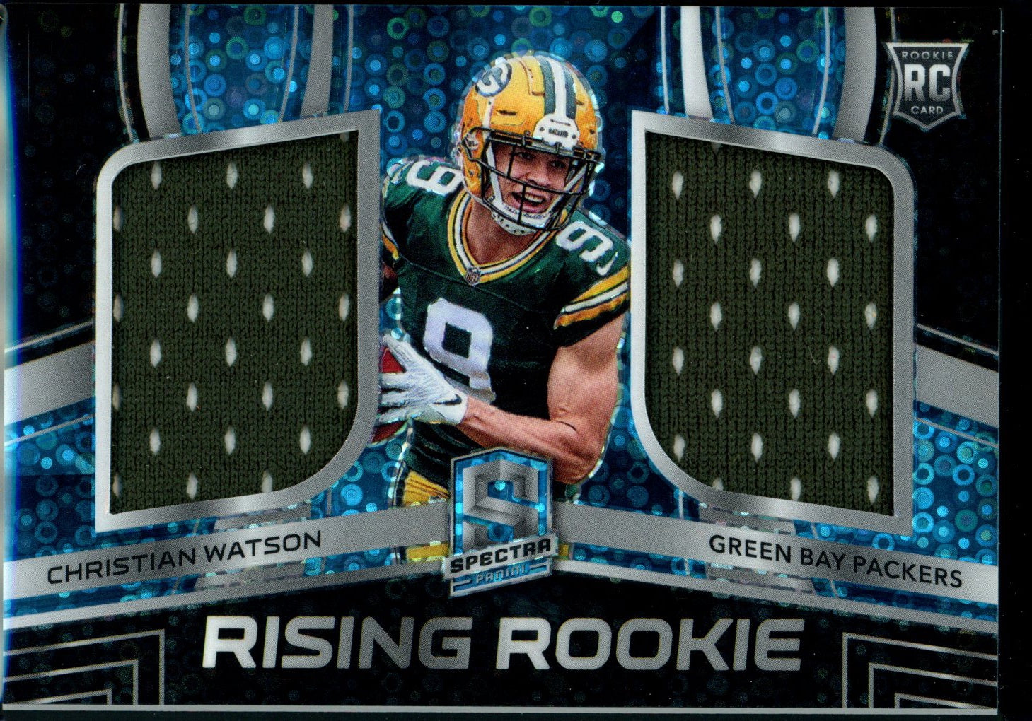 Christian Watson 2022 Panini Spectra #RRM-CWA Rising Rookie Neon Blue /30