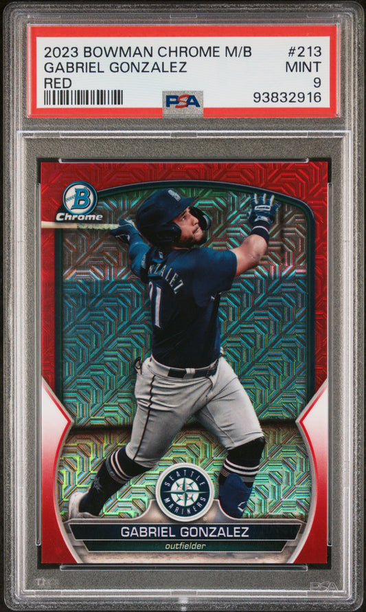 Gabriel Gonzalez 2023 Bowman Mega Box Chrome #213 Red PSA 9