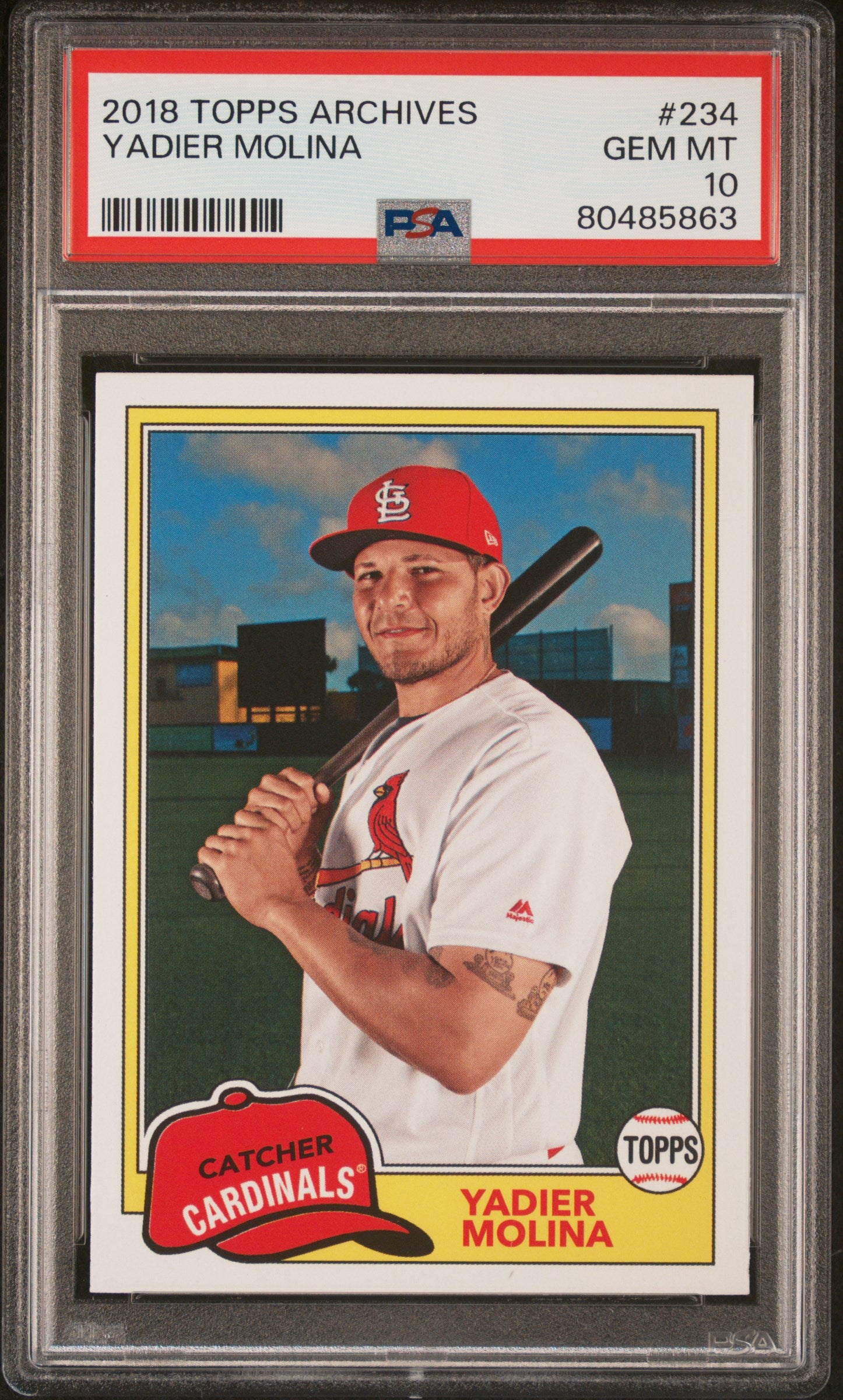 Yadier Molina 2018 Topps Archives #234 PSA 10