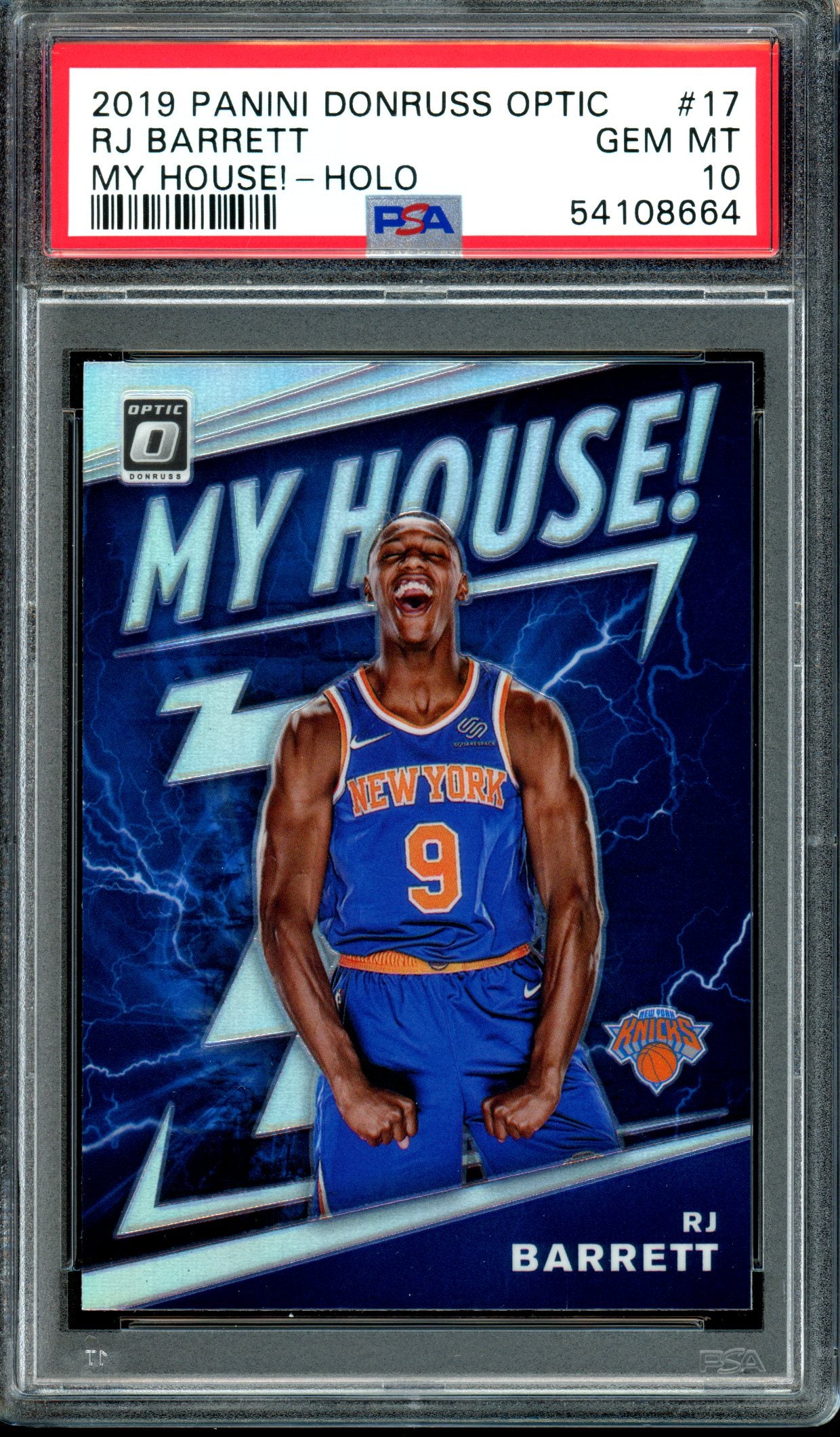 Rj Barrett 2019 Panini Donruss Optic My House! #17 My House!-Holo PSA 10