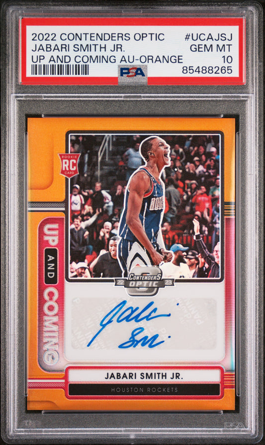 Jabari Smith Jr. 2022 Panini Contenders Optic Up And Coming Auto #UCAJSJ PSA 10