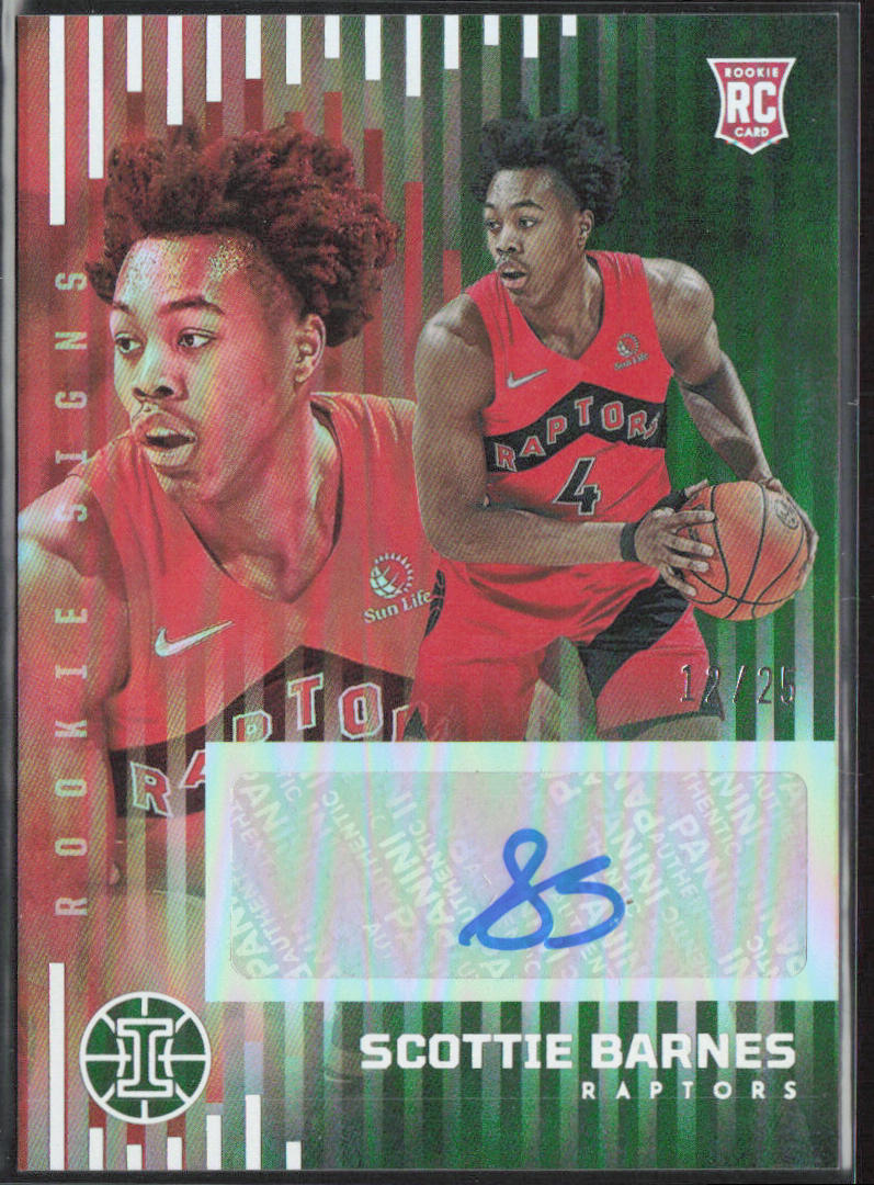 Scottie Barnes 2021-22 Panini Illusions #RS-SBT Rookie Signs Emerald #/25