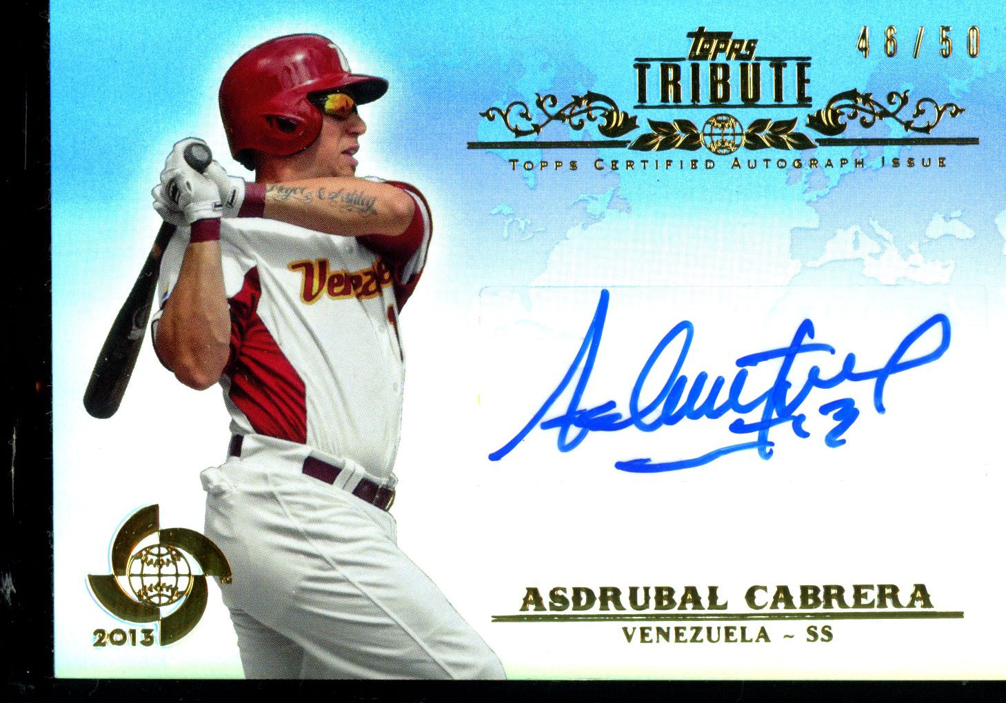 Asdrubal Cabrera 2013 Topps Tribute WBC #WTA-AC2 Autographs Blue #/50