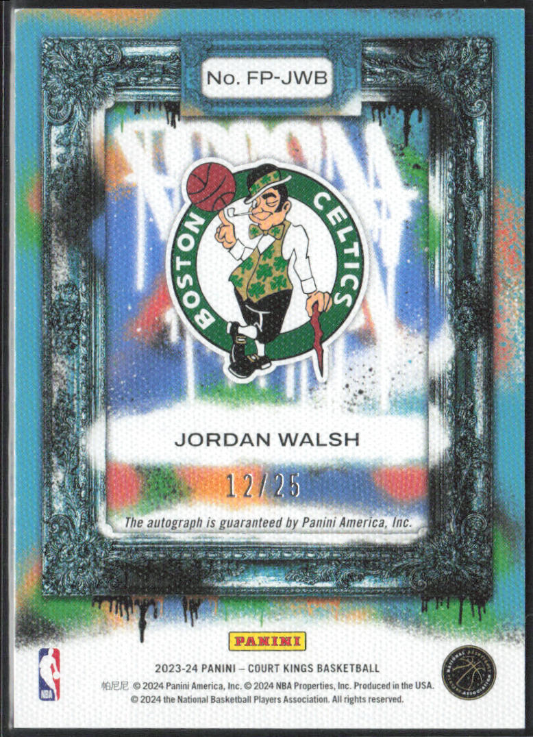 Jordan Walsh 2023-24 Panini Court Kings #FP-JWB Fresh Paint Sapphire #/25