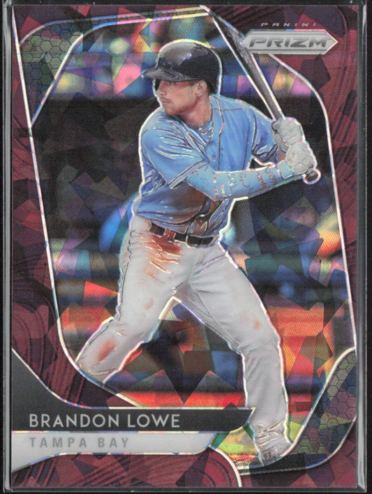 Brandon Lowe 2020 Panini Prizm #37 Burgundy Cracked Ice Prizm #/25